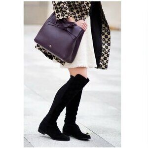 Stuart Weitzman 5050 Black Suede Knee-High Boots Size 6.5 ASO Kate Middleton